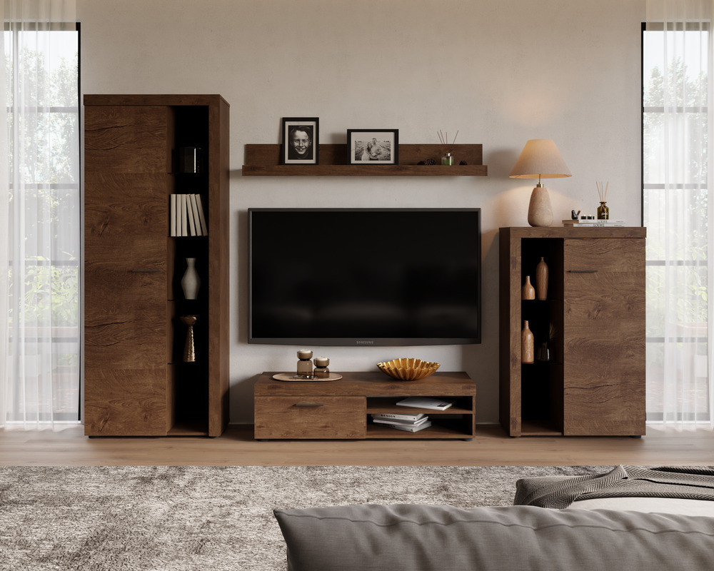Nowoczesny zestaw mebli do salonu RUMBA, dąb lefkas | Meblościanki Desire Furniture