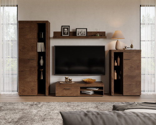 Nowoczesny zestaw mebli do salonu RUMBA, dąb lefkas | Meblościanki Desire Furniture