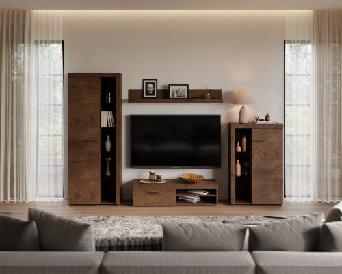 Nowoczesny zestaw mebli do salonu RUMBA, dąb lefkas | Meblościanki Desire Furniture