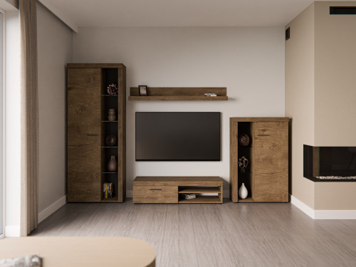 Nowoczesny zestaw mebli do salonu RUMBA, dąb lefkas | Meblościanki Desire Furniture