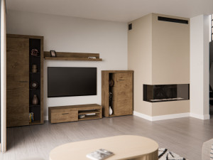Nowoczesny zestaw mebli do salonu RUMBA, dąb lefkas | Meblościanki Desire Furniture