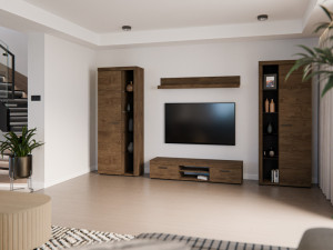 Nowoczesna meblościanka RUMBA XL, dąb lefkas | Meblościanki Desire Furniture