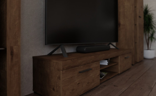 Nowoczesna meblościanka RUMBA XL, dąb lefkas | Meblościanki Desire Furniture