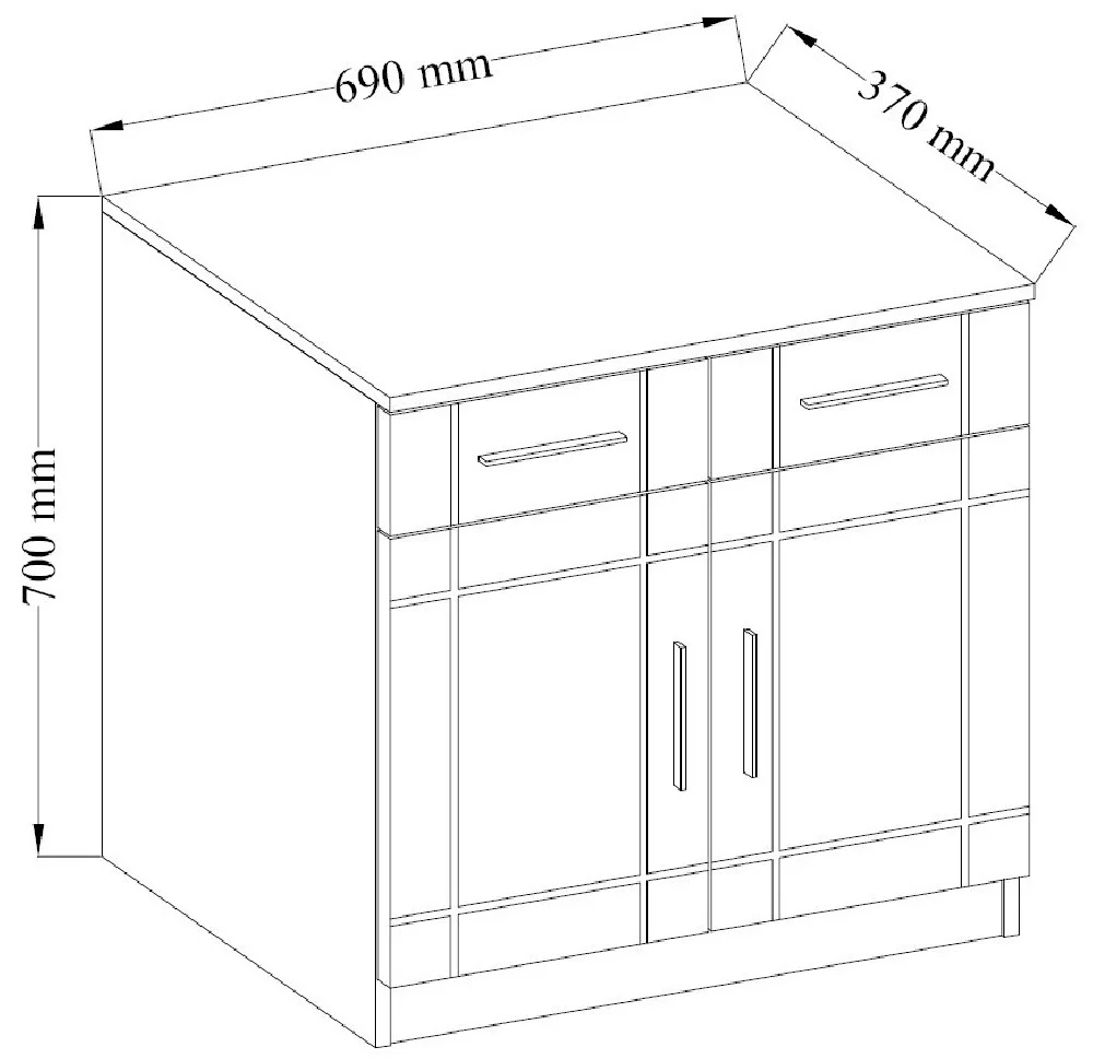 Kompaktowa komoda z szufladami i drzwiami PARIS 69 cm - dąb sonoma | Komody z drzwiami Desire Furniture