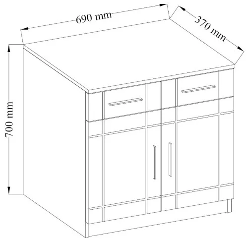 Kompaktowa komoda z szufladami i drzwiami PARIS 69 cm - dąb sonoma | Komody z drzwiami Desire Furniture