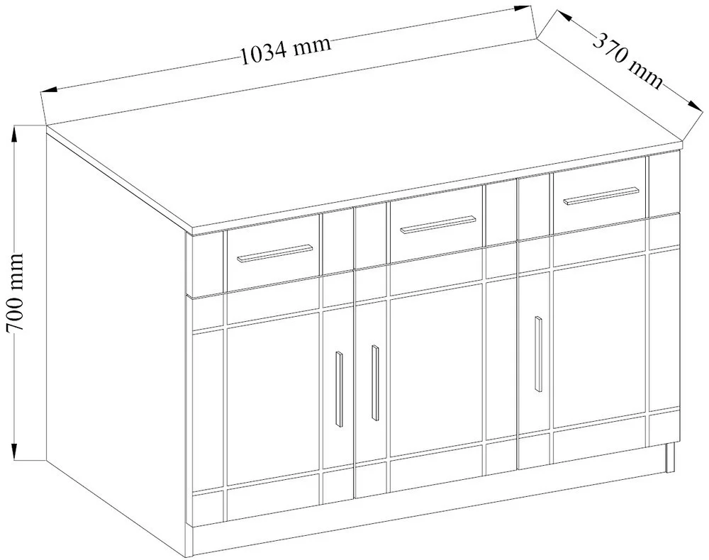 Trzydrzwiowa komoda z szufladami do salonu PARIS 104 cm - dąb sonoma | Komody z drzwiami Desire Furniture