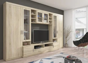 Nowoczesny zestaw mebli do salonu PARIS, dąb sonoma