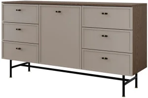 Nowoczesna komoda z szufladami i szafkami na stelażu 150 cm ELORA baltic storm