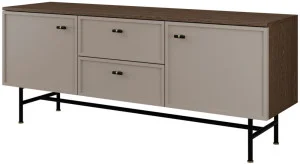 Szafka RTV z szufladami na stelażu do salonu 150 cm ELORA - baltic storm/toffi