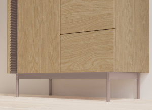 Ryflowana szafa na nóżkach do nowoczesnych wnętrz