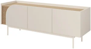 Szafka RTV z drzwiami na stelażu 147 cm CARMEN - macadamia/dąb wiosenny