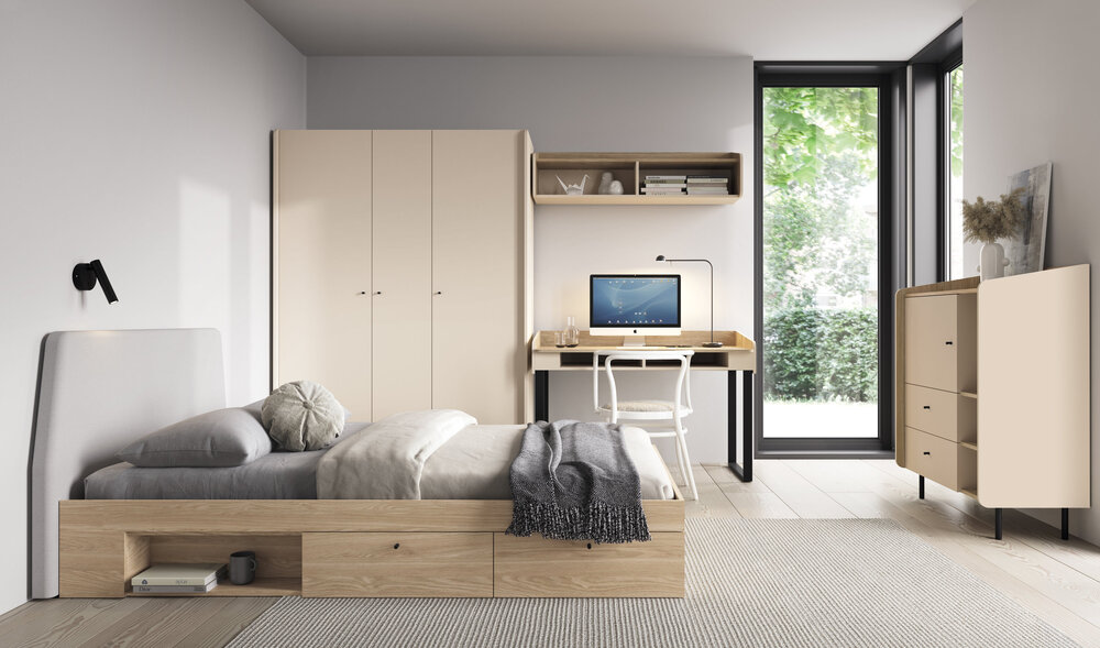 Regał ALESSIO 80 cm do salonu i sypialni – kompaktowy, matowy, funkcjonalny Alessio Desire Furniture