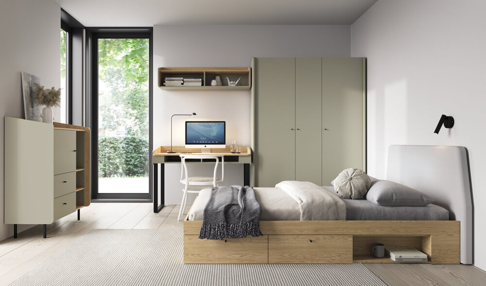 Regał ALESSIO 80 cm do salonu i sypialni – kompaktowy, matowy, funkcjonalny Alessio Desire Furniture