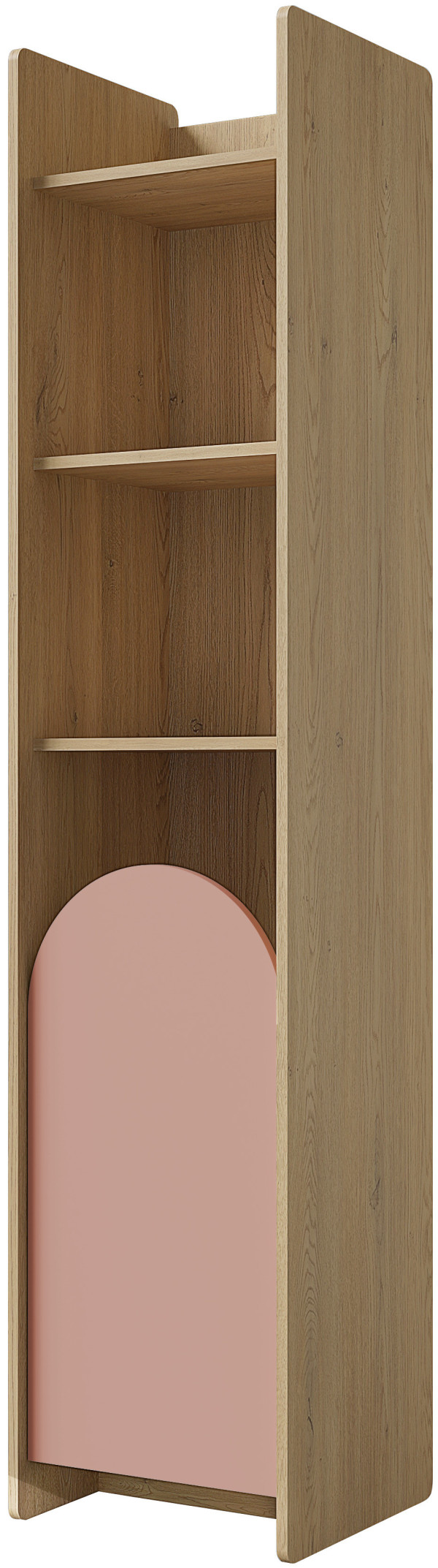 Regał do pokoju dziecięcego 198 cm LEXI L - dąb cremona/macadamia/pudrowy róż
