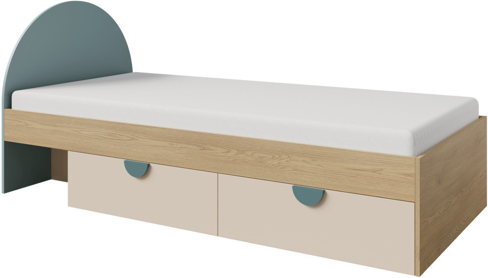 Łóżko z szufladami do pokoju dziecka 90x200 cm LEXI