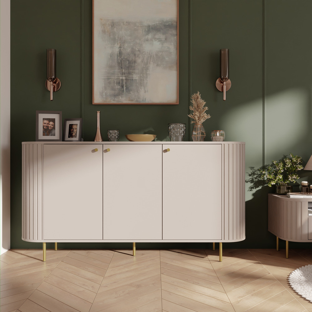 Stolik nocny do sypialni z szufladą 48 cm OVALIO - beż piaskowy | Szafki nocne z szufladami Desire Furniture Stolik nocny do sypialni z szufladą 48 cm OVALIO - beż piaskowy | Szafki nocne z szufladami Desire Furniture
