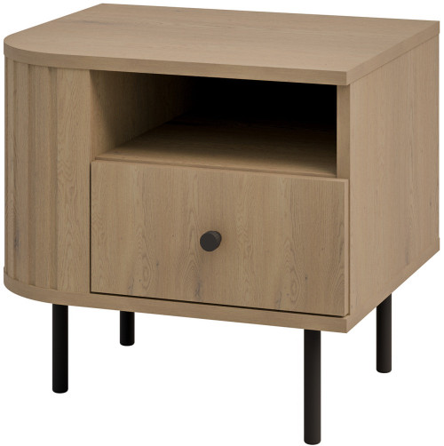 Stolik nocny do sypialni OVALIO 48 cm dąb cremona