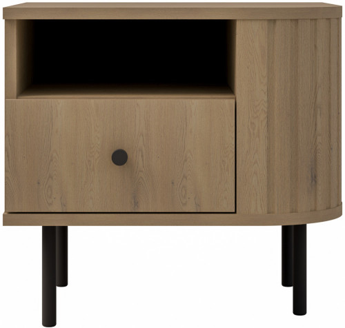 Stolik nocny do sypialni z szufladą 48 cm OVALIO - dąb cremona | Szafki nocne z szufladami Desire Furniture