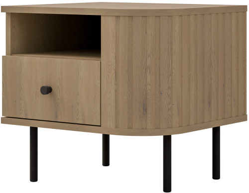 Stolik nocny do sypialni z szufladą 48 cm OVALIO - dąb cremona | Szafki nocne z szufladami Desire Furniture