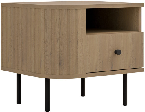 Stolik nocny do sypialni z szufladą 48 cm OVALIO - dąb cremona | Szafki nocne z szufladami Desire Furniture