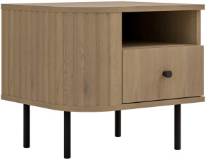 Stolik nocny do sypialni z szufladą 48 cm OVALIO - dąb cremona | Szafki nocne z szufladami Desire Furniture