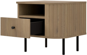 Stolik nocny do sypialni z szufladą 48 cm OVALIO - dąb cremona | Szafki nocne z szufladami Desire Furniture