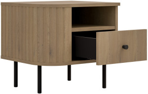 Stolik nocny do sypialni z szufladą 48 cm OVALIO - dąb cremona | Szafki nocne z szufladami Desire Furniture