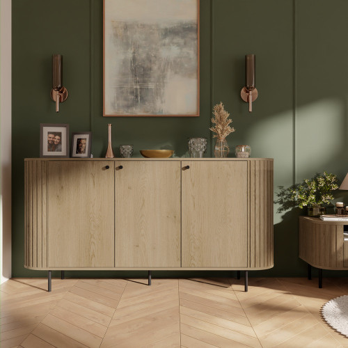 Stolik nocny do sypialni z szufladą 48 cm OVALIO - dąb cremona | Szafki nocne z szufladami Desire Furniture