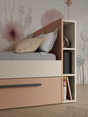 Komoda z drzwiami i szufladami do pokoju nastolatka 135 cm LORIN - kaszmir/alpaca | Komody nowoczesne Desire Furniture