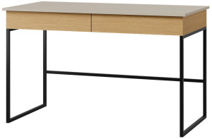 Biurko z szufladami do pokoju nastolatka 125 cm LORIN - kaszmir/dąb wiosenny