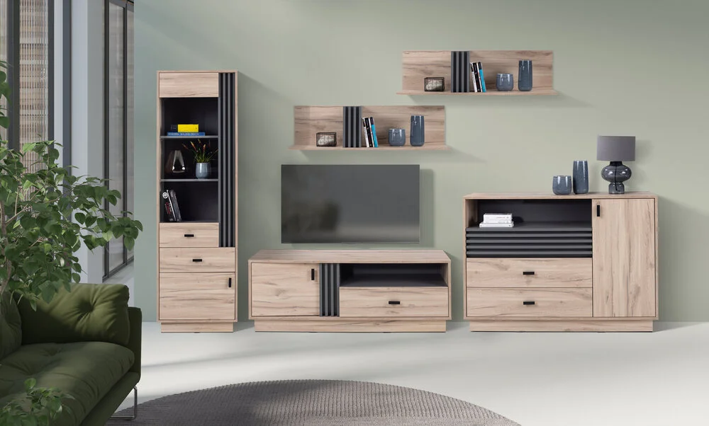 Szafka RTV ALLMO 125 cm – funkcjonalna szafka pod telewizor z szufladą