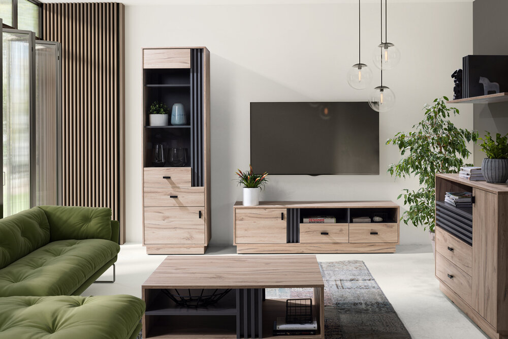 Komoda ALLMO 120 cm – pojemna komoda z szufladami i wnęką Komoda ALLMO 120 cm – pojemna komoda z szufladami i wnęką