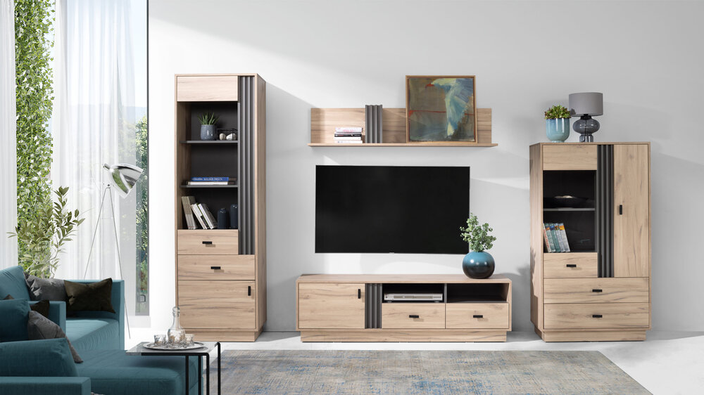 Komoda ALLMO 120 cm – pojemna komoda z szufladami i wnęką Komoda ALLMO 120 cm – pojemna komoda z szufladami i wnęką