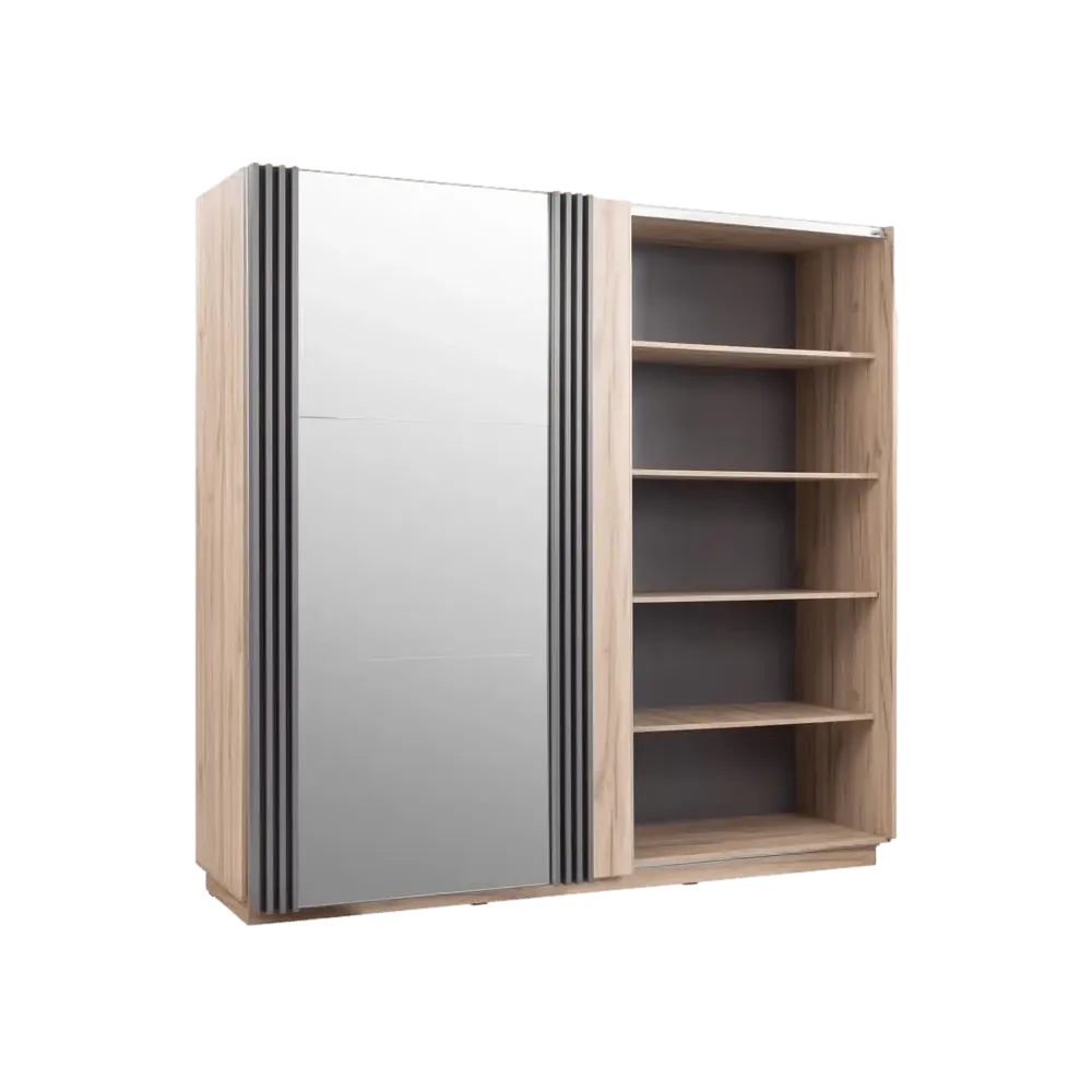 Szafa przesuwna ALLMO 215 cm – pojemna szafa z lustrem