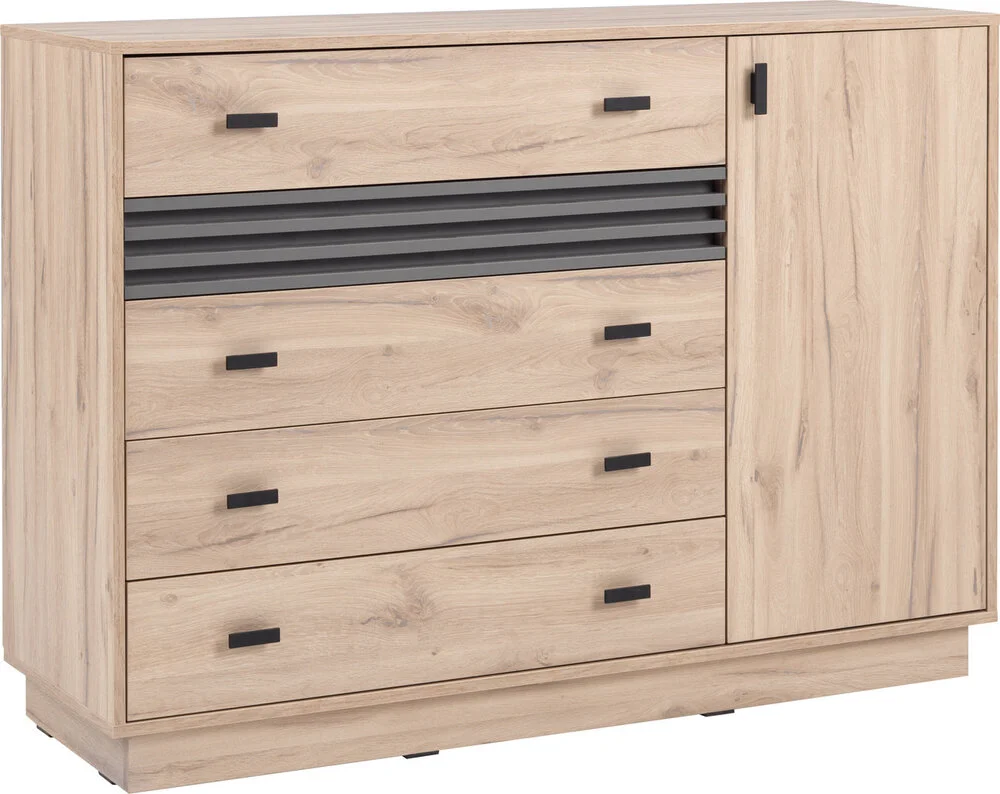 Komoda ALLMO 135 cm – z szufladami i drzwiczkami Komoda ALLMO 135 cm – z szufladami i drzwiczkami