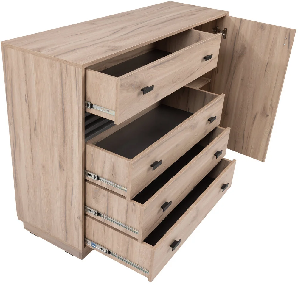 Komoda z szufladami ALLMO 135 cm – poziome lamele, mat Allmo Desire Furniture