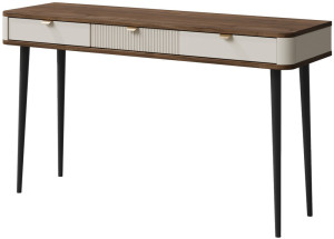 Toaletka z szufladami na nóżkach do salonu 130 cm MARLY - kaszmir/orzech