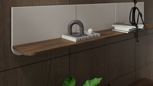 Półka na książki i dekoracje 150 cm MARLY - kaszmir/orzech | Półki wiszące Desire Furniture