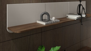 Półka na książki i dekoracje 150 cm MARLY - kaszmir/orzech | Półki wiszące Desire Furniture