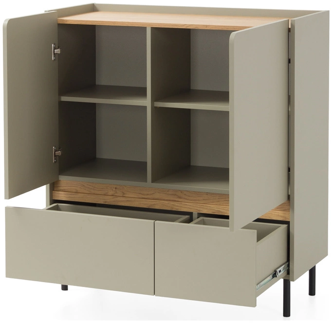 Komoda Luca 95 cm – stylowa komoda z 2 szufladami i drzwiami