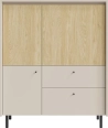 Nowoczesna komoda MALTA 103,5 cm – beż piaskowy / dąb olejowany