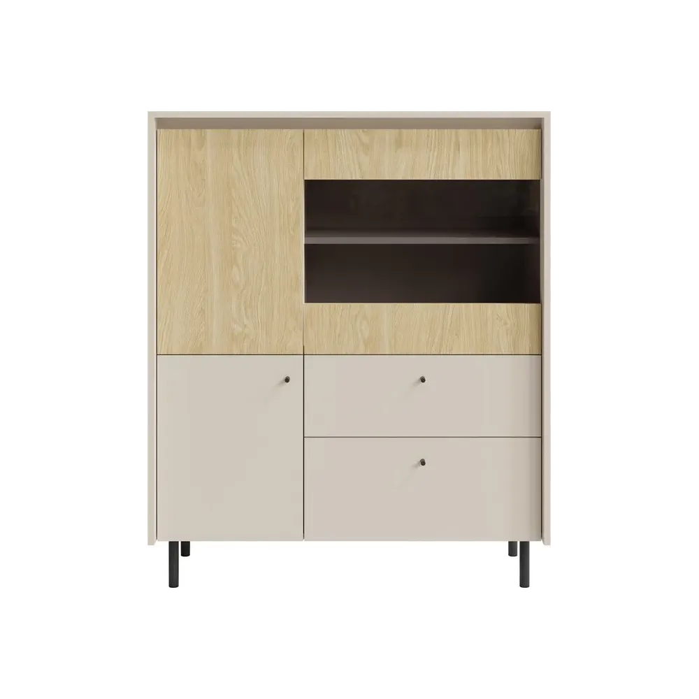 Witryna Malta 103.5 cm z szafkami i półkami – elegancka i funkcjonalna