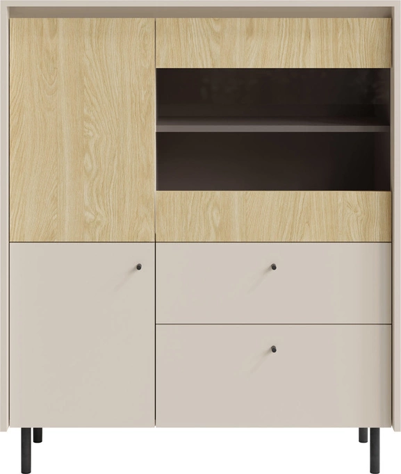 Witryna Malta 103.5 cm z szafkami i półkami – elegancka i funkcjonalna