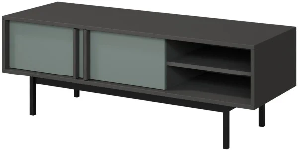 Szafka RTV pod telewizor na nóżkach do salonu 123 cm ALSY - antracyt/aloes