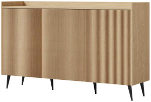 Trzydrzwiowa nowoczesna komoda 150 cm ADEMO - dąb wiosenny
