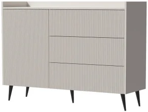 Komoda z szufladami i szafką do salonu i sypialni 126 cm ADEMO - kaszmir