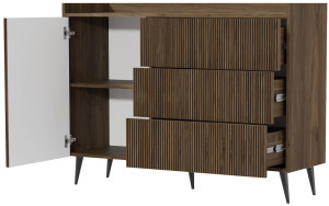 Komoda z szufladami i szafką do salonu i sypialni 126 cm ADEMO - dąb wiosenny | Komody na nóżkach Desire Furniture