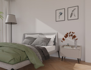 Szafka nocna ryflowana 52 cm ADEMO - kaszmir | Szafki nocne z półką Desire Furniture