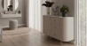 Komoda z szufladami i szafką 123 cm OVALIO – beż piaskowy Komody nowoczesne Desire Furniture