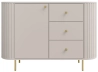 Komoda z szufladami i szafką 123 cm OVALIO – beż piaskowy